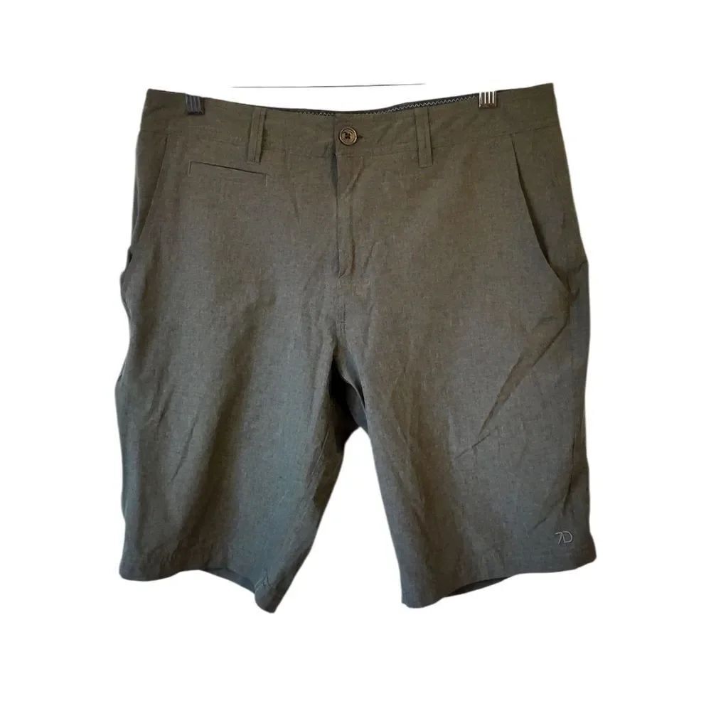7 Diamonds Olive Green Velocity Preformance Short Men's Size 32